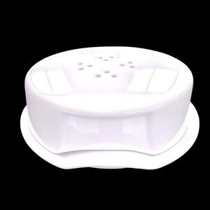 Trudeau 2 Pc Pure White Stoneware Gourmet Brie Cheese Baker